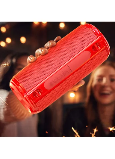 5W 1200mAh Young Sports Wireless Speaker BT V5.0 For Music &amp; Calls BR13 (L22.1 x W9.9 x H10.1)cm - Red