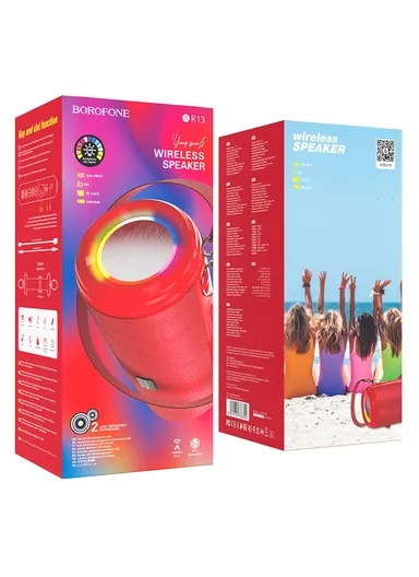 5W 1200mAh Young Sports Wireless Speaker BT V5.0 For Music &amp; Calls BR13 (L22.1 x W9.9 x H10.1)cm - Red