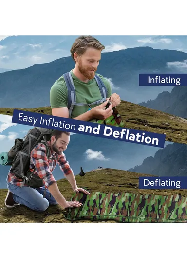 Camouflage Pattern Automatic Inflation Mattress With Carry Bag G05-1C (L183 x W57 x H2.5)cm