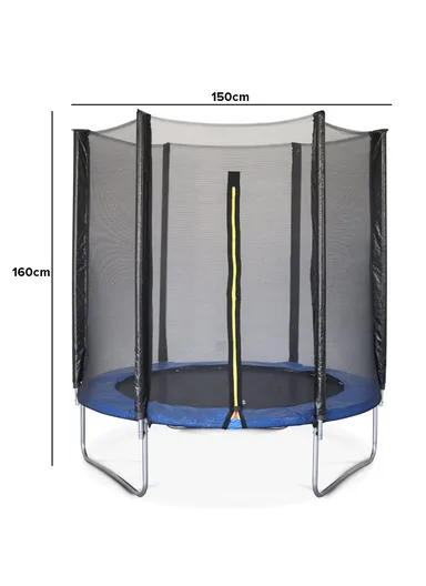 150cm Trampoline With 40cm Off Floor &amp; 155cm Total Height LB5FT - Black &amp; Blue