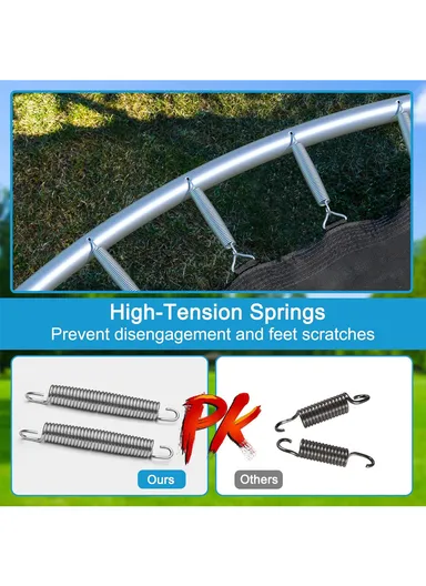 366cm Outdoor Garden Trampoline, 150kg Maximum Load Capacity Trampoline, 215cm Total Height Trampoline with Safety Net-Mesh LB12FT 