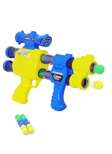 Soft Ball Bullet Gun Toy With 12 Foam Balls for Kids 6090 - Yellow