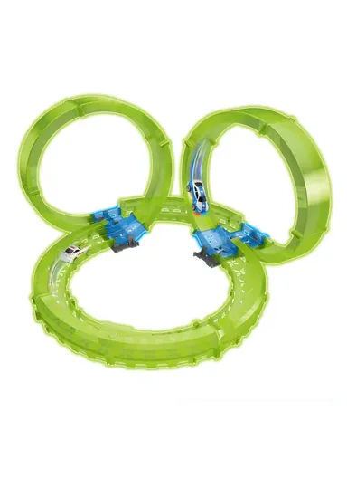 Flexible Rolling Race Rail Car Track Toy Glowing In Dark for Kids 6688-608 - Green