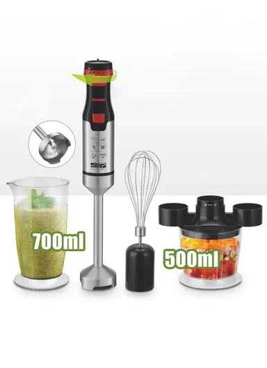 1000W 5-In-1 High Power Stainless Steel Hand Blender Set With 700ml Measuring Cup km1157