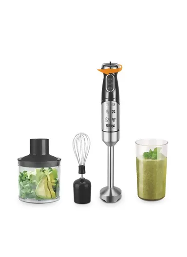 800W 4-In-1 High Power Stainless Steel Hand Blender Set With 600ml Measuring Cup &amp; 1 Speed KM1152
