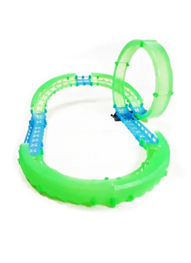 Flexible Rolling Race Rail Car Track Toy Glowing In Dark for Kids 6688-602 - Blue