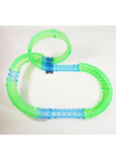 Flexible Rolling Race Rail Car Track Toy Glowing In Dark for Kids 6688-602 - Blue