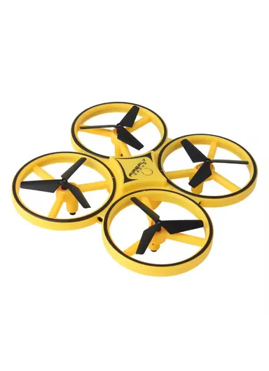 360º Fluctuation Mini Drone With LED Light &amp; Rechargeable Battery For Kids D14 (L17 x W17 x H3.8)cm - Yellow  