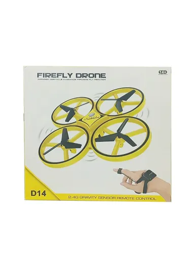360º Fluctuation Mini Drone With LED Light &amp; Rechargeable Battery For Kids D14 (L17 x W17 x H3.8)cm - Yellow  