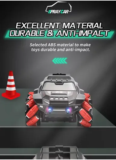  2.4 GHz Remote Control Car Toy Off-Road With Bubbles Spray, Music &amp; Lights For Kids 7710A-1 (L20 x W16 x H11)cm - Green