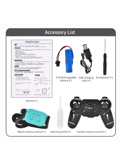  2.4 GHz Remote Control Car Toy Off-Road With Bubbles Spray, Music &amp; Lights For Kids 7710A-1 (L20 x W16 x H11)cm - Red