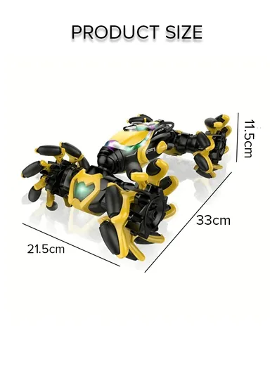 2.4G Remote Controlled RC Drift Car Stunt With Music &amp; Rechargeable Battery 666-809BA (L33 x W21.5 x H11.5)cm - Yellow