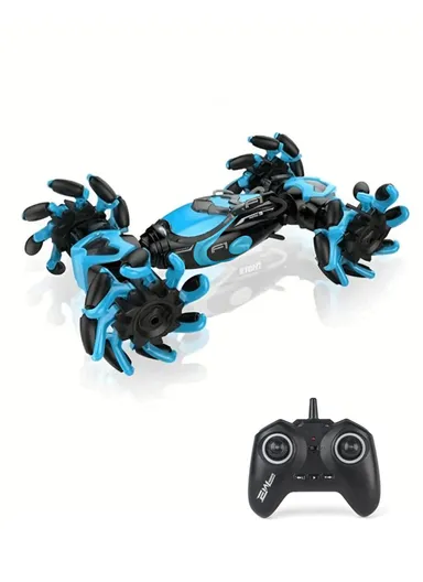 2.4G Remote Controlled RC Drift Car Stunt With Music &amp; Rechargeable Battery 666-809BA (L33 x W21.5 x H11.5)cm - Blue
