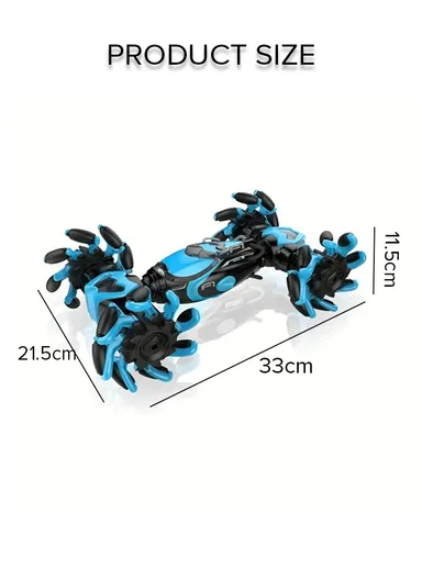 2.4G Remote Controlled RC Drift Car Stunt With Music &amp; Rechargeable Battery 666-809BA (L33 x W21.5 x H11.5)cm - Blue
