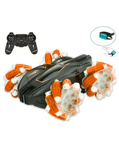 2.4GHz Radio Control Rechargeable RC Drift Car With Music, Lights &amp; Manual Control 7716A-1 (L18.5 x W15.5 x H7)cm - Orange