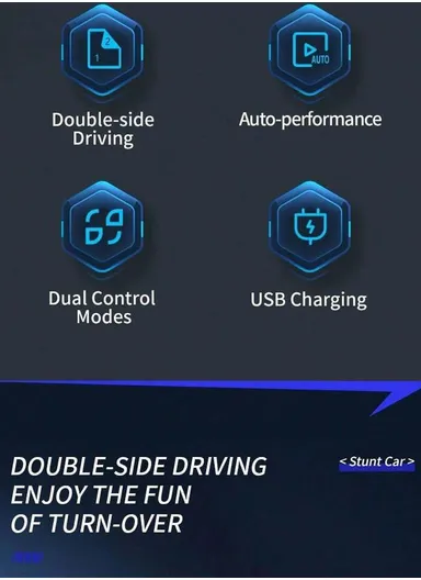 2.4GHz Radio Control Rechargeable RC Drift Car With Music, Lights &amp; Manual Control 7716A-1 (L18.5 x W15.5 x H7)cm - Orange