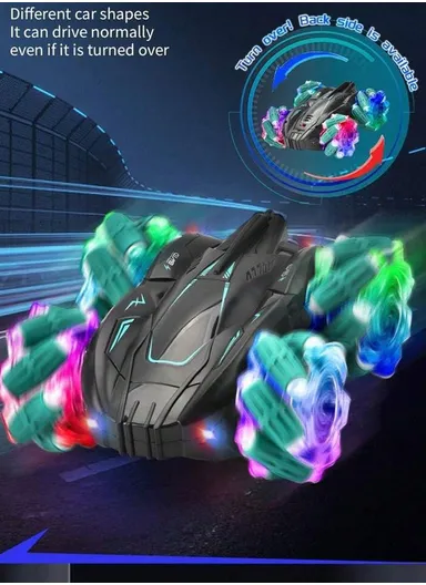 2.4GHz Radio Control Rechargeable RC Drift Car With Music, Lights &amp; Manual Control 7716A-1 (L18.5 x W15.5 x H7)cm - Orange