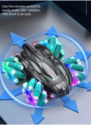 2.4GHz Radio Control Rechargeable RC Drift Car With Music, Lights &amp; Manual Control 7716A-1 (L18.5 x W15.5 x H7)cm - Orange