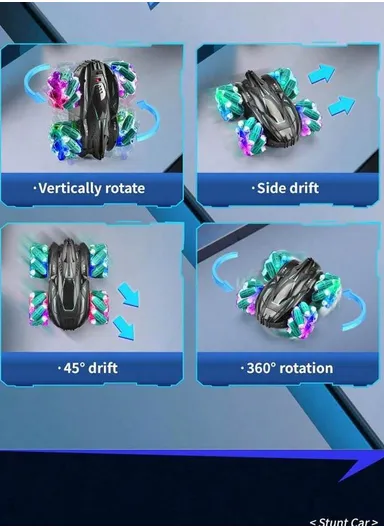 2.4GHz Radio Control Rechargeable RC Drift Car With Music, Lights &amp; Manual Control 7716A-1 (L18.5 x W15.5 x H7)cm - Orange