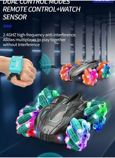 2.4GHz Radio Control Rechargeable RC Drift Car With Music, Lights &amp; Manual Control 7716A-1 (L18.5 x W15.5 x H7)cm - Orange