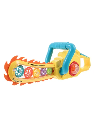 Electric Chainsaw Toy With Light and Music for Girls Boys Play 0305 (L35 x W5 x H12) cm - Yellow