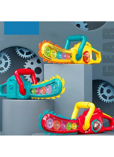 Electric Chainsaw Toy With Light and Music for Girls Boys Play 0305 (L35 x W5 x H12) cm - Yellow