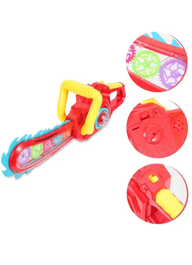 Electric Chainsaw Toy With Light and Music for Girls Boys Play 0305 (L35 x W5 x H12) cm - Yellow