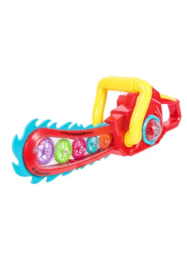 Electric Chainsaw Toy With Light and Music for Girls Boys Play 0305 (L35 x W5 x H12)cm - Red