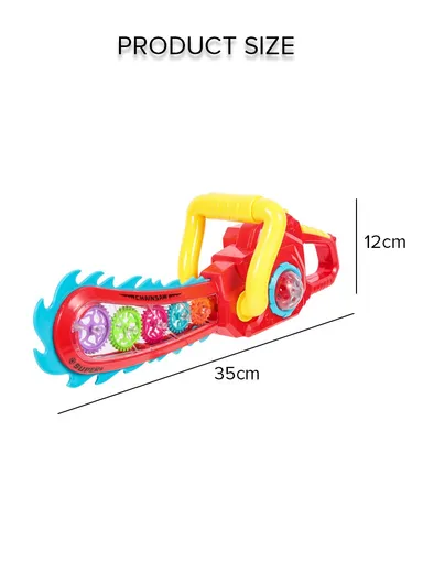 Electric Chainsaw Toy With Light and Music for Girls Boys Play 0305 (L35 x W5 x H12)cm - Red