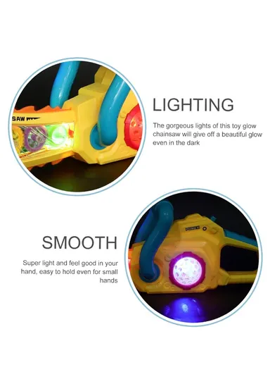 Electric Chainsaw Toy With Light and Music for Girls Boys Play 0305 (L35 x W5 x H12)cm - Red