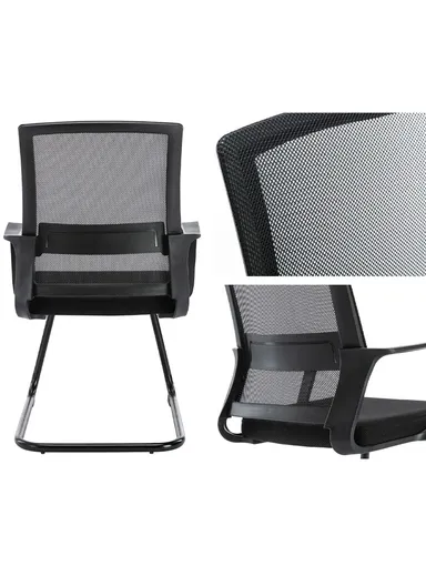 Mesh &amp; Metal Base Cantilever Office Chair Without Wheels 848C (L50 x W59 x H91)cm