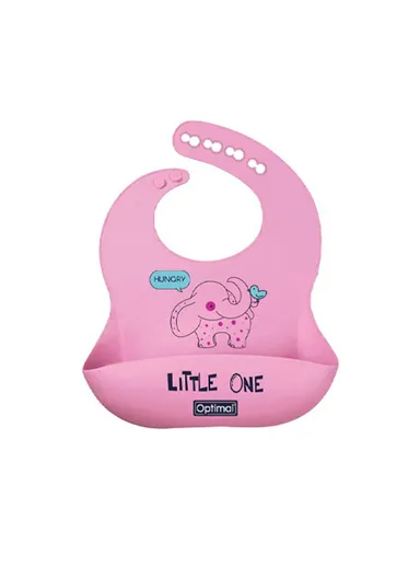 4m+ Silicone Baby Bib OPB-1129 - Pink