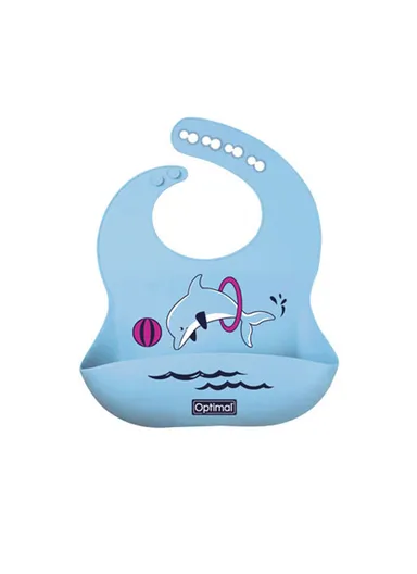4m+ Silicone Baby Bib OPB-1130 - Blue