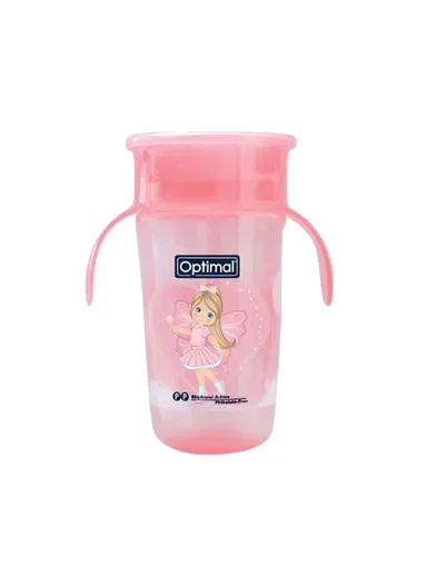9m+ 320ml P.P Baby Trainer Cup With Handle OPB-2015 - Pink