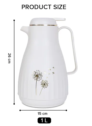 1L Large Capacity Plastic Vacuum Flask With Handle HA-W100 (D15 x H26)cm - White