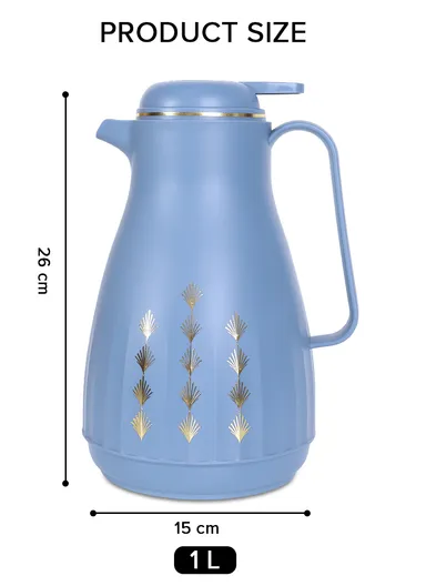 1L Large Capacity Plastic Vacuum Flask With Handle HA-W100 (D15 x H26)cm - Blue