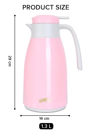 1.3L Large Capacity Vacuum Flask With Handle ED-130 (D14 x H29)cm - Pink