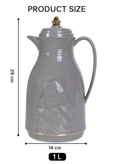 1L Large Capacity Plastic Vacuum Flask With Handle CW-W100F (D14 x H29)cm - Grey