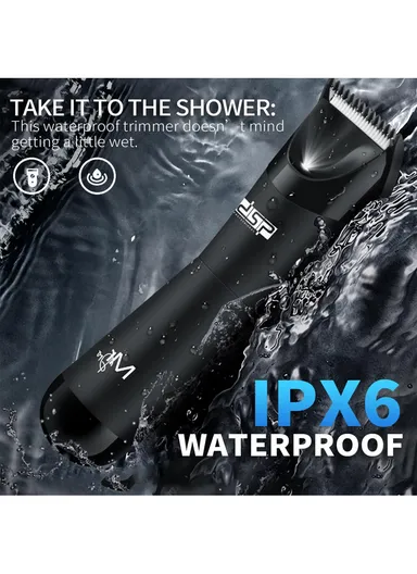 600mAh 5W Rechargeable Double-Headed Body Trimmer, 6000RPM Cordless Body Trimmer with Ceramic Skin-Friendly Blades 60383 - Black