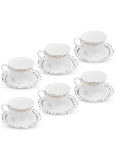 6 PCS SET 100ml Ceramic Coffee Cups With Saucers