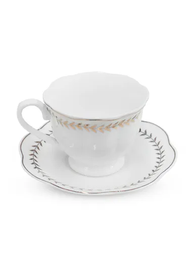 6 PCS SET 100ml Ceramic Coffee Cups With Saucers