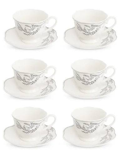 100ml 12Pcs Ceramic Elegant Coffee Cups With Saucers for Coffee