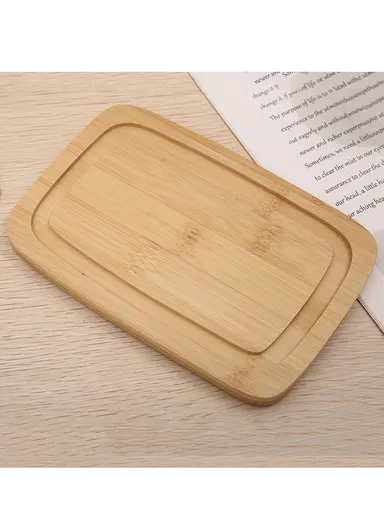 Wooden Butter Keeper With Ceramic Lid for Countertop (W18 x D11 x H9)cm - Dark Green