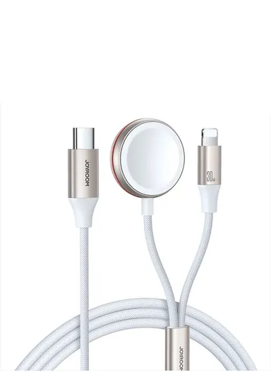 S-IW012 2-in-1 iP Watch Magnetic Charger+30W Fast Charging Cable (USB-C) 1.5m-White