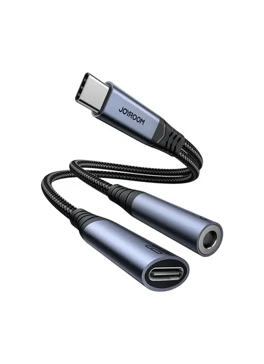 2-in-1 Audio-Transfer Series Type-C to 3.5mm + Type-C Audio Adapter  SY-C02 - Black