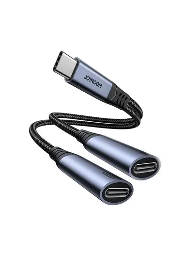 2-in-1 Audio-Transfer Series Type-C to Dual Type-C Audio Adapter SY-C03 - Black