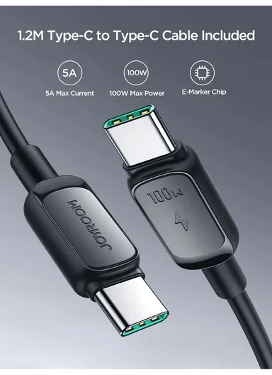 30000mAh 65W Digital Display Fast Charging Power Bank With USB to Type-C Cable JR-PBF05- Black