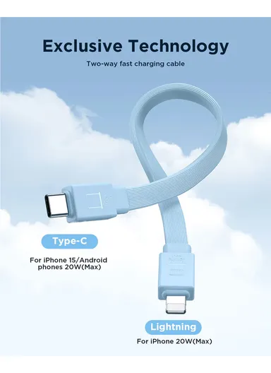 20W 10000mAh Magnetic Wireless Power Bank with Built-in Type-C to Lightning Cable &amp; Kickstand JR-PBM01 - White