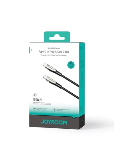 1.2m 240W Pioneer Series Fast Charging Data Cable Type-C to Type-C SA31-CC5 - Black