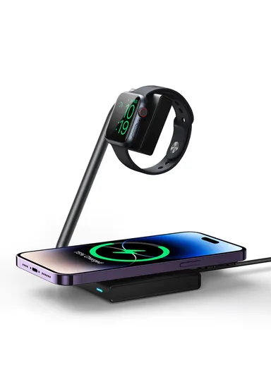 2 in 1 Foldable Wireless Charger JR-WQN05 (L6.94 x W7 x H12.16)cm - Black